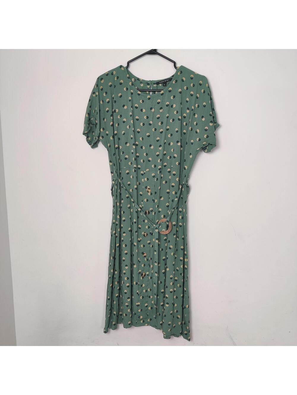 Chemistry Green Polka Dot Midi Dress Size XL Summer